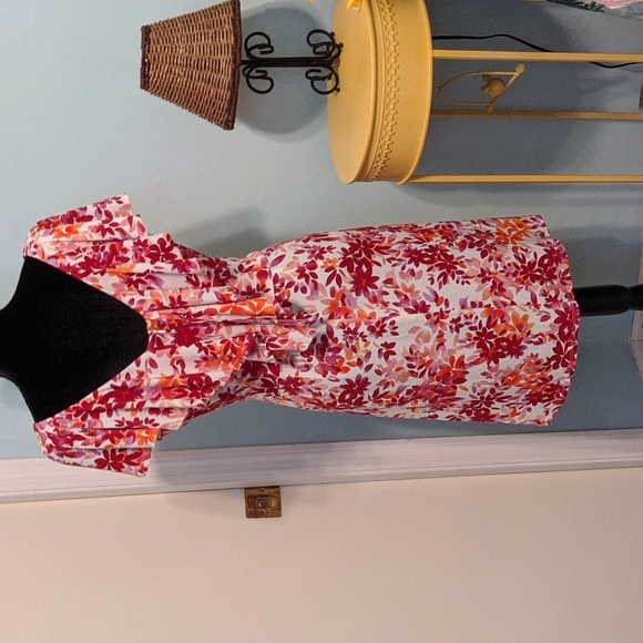 LONDON TIMES ruffle sleeve dress with back detail - Picture 2 of 3